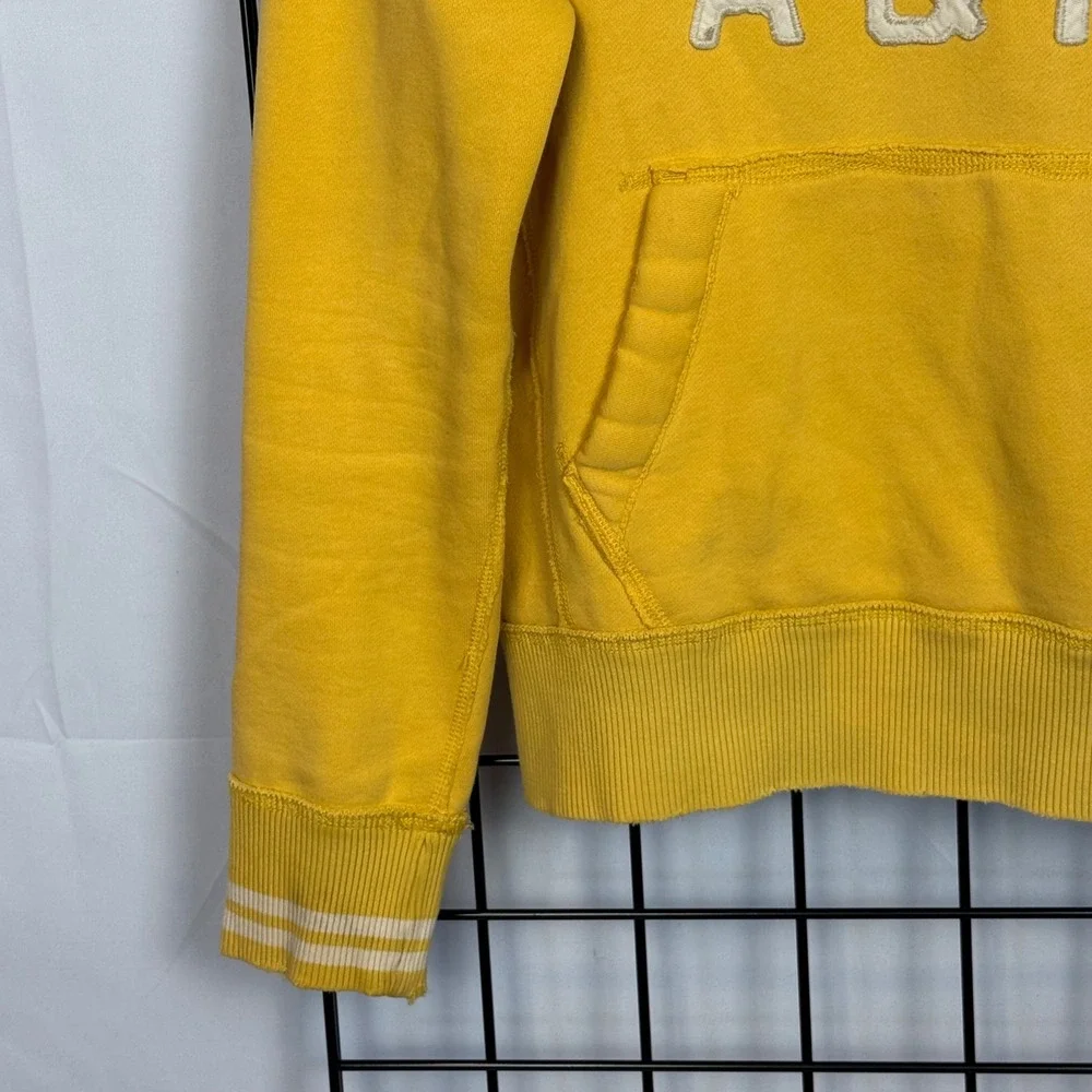 Vintage Abercrombie & Fitch Hoodie Sweatshirt Mens Small‎ Yellow Y2K Pullover